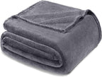 Exclusivo Mezcla Fleece Dark Grey Throw Blanket - Image 8