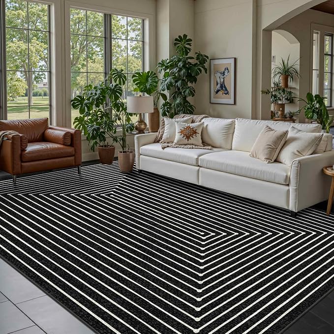 Latte&Fog 6x9 Area Rugs for Living Room Bedroom, Modern Abstract Washable Rug by LatteFog