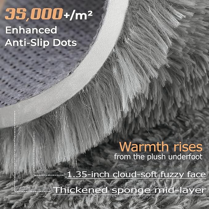 8x10 Area Rugs for Living Room: Fluffy Shag Soft Washable Rug Large Fuzzy Plush - Image 4
