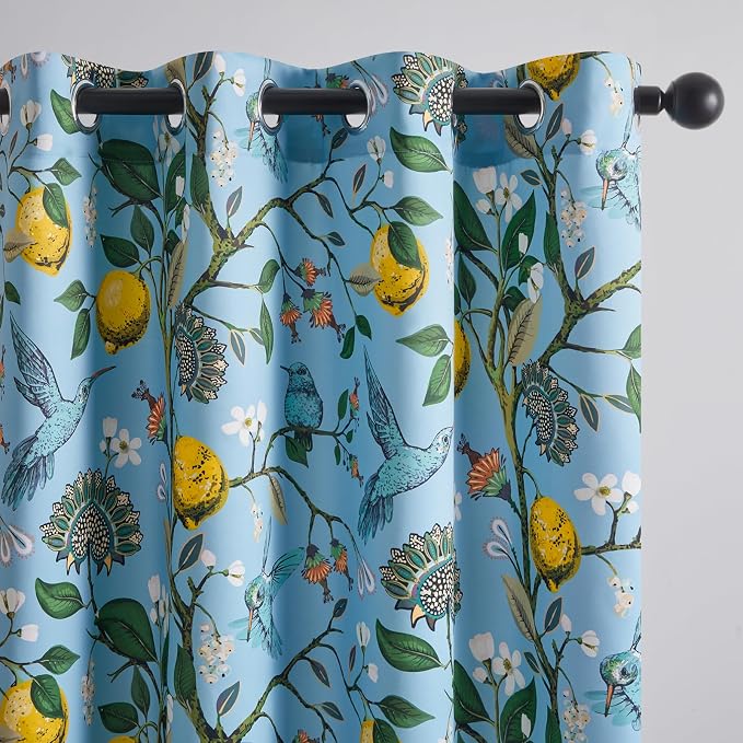 Topfinel Blue and White Patterned Aesthetic Pretty Curtains 84 Inches Long 2 by Topfinel