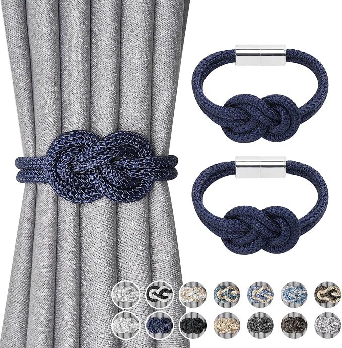 NICEEC 2 Pack Mini Magnetic Curtain Tiebacks Nordic Simple Style Drape Tie by NICEEC