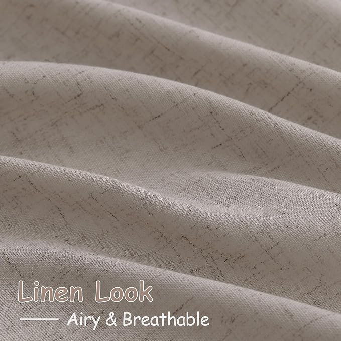 Nanspring Stone Beige Linen Curtains 84 Inches Long - Image 4