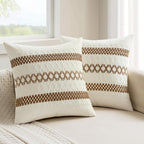 MIULEE Set of 2 Coco Brown Boho Decorative Pillow Covers 20x20 Inch Farmhouse by MIULEE