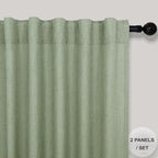 Light Sage Green Linen Curtains 120 Inches Long - Image 2