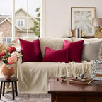 GIGIZAZA Velvet Pillow Covers 18x18: Pack of 2 Throw Pillows Soft Solid Covers - Image 2