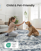 AMADA HOMEFURNISHING 8x10 Area Rug, Washable Low-Profile Large Area Rug - Image 3
