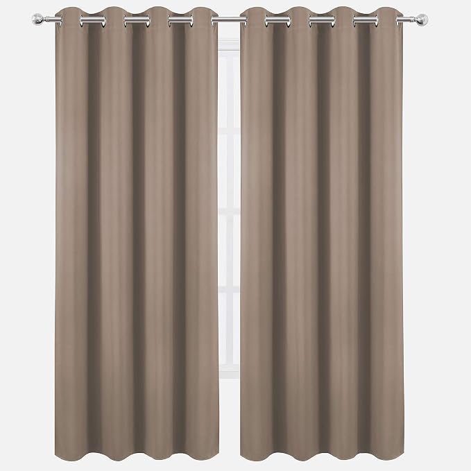 LEMOMO Blackout Curtains 66 x 84 inch/Cappuccino Curtains Set of 2 - Image 2