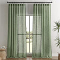 Joydeco Linen Curtains 84 Inch Length 2 Panel Sets, Light Filtering Curtains by JOYDECO