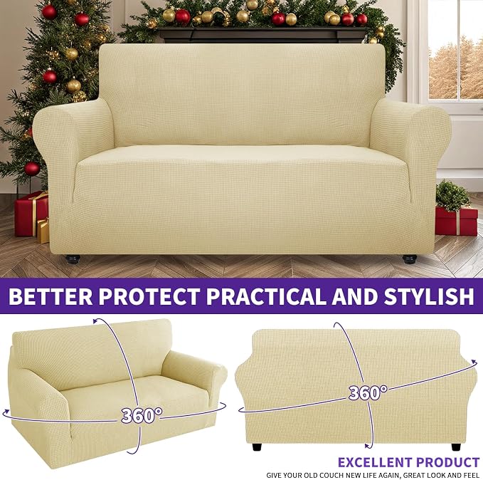 ZNSAYOTX Super Stretch Couch Cover Love Seat Sofa Covers - Image 2