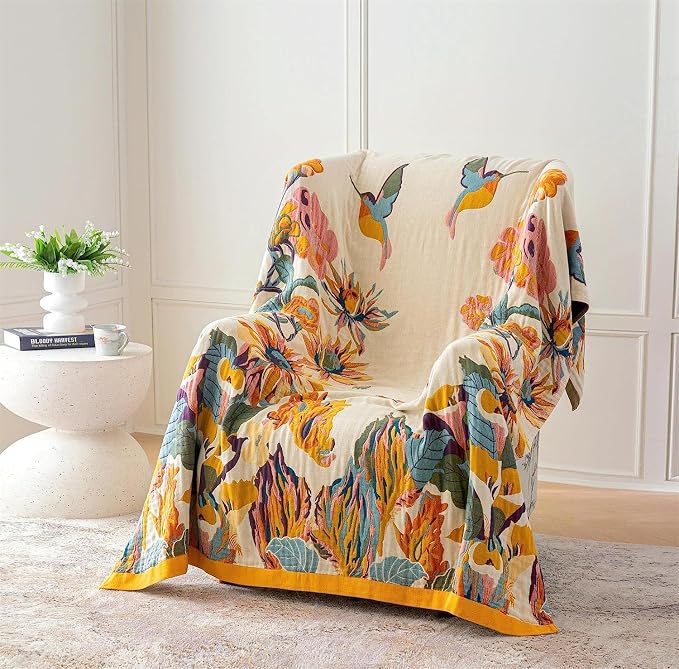 MSGKV 100% Cotton Throw Blanket - Image 4