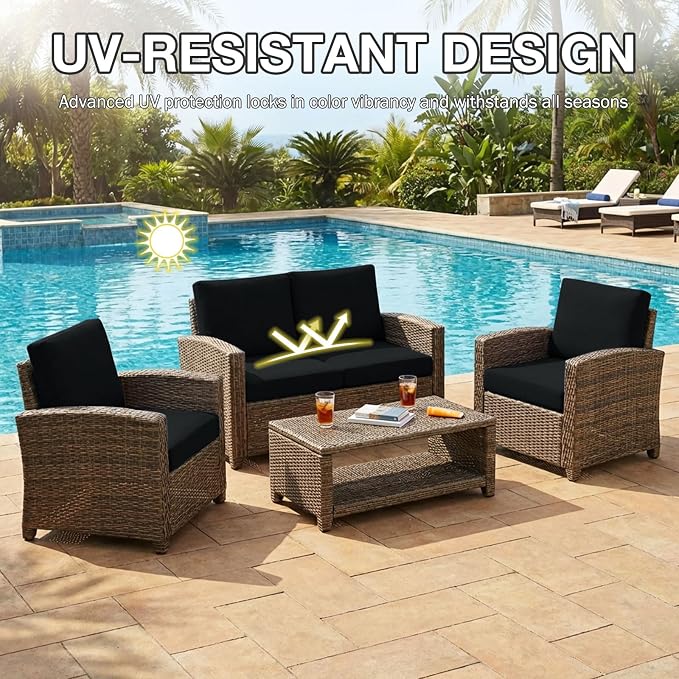 hyha 14Pcs Patio Cushion Covers, Stretch Outdoor Couch Cushion Covers - Image 6