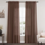 Mocha Mousse Curtains 84 Inch Length 2 Panels Set Back Tab Rod Pocke tLinen by Nanspring