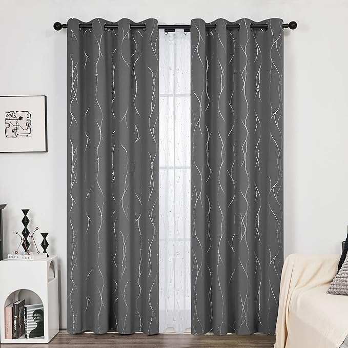 Deconovo Blackout Curtain for Bedroom, 52 x 95 Inch, Thermal Insulated - Image 2