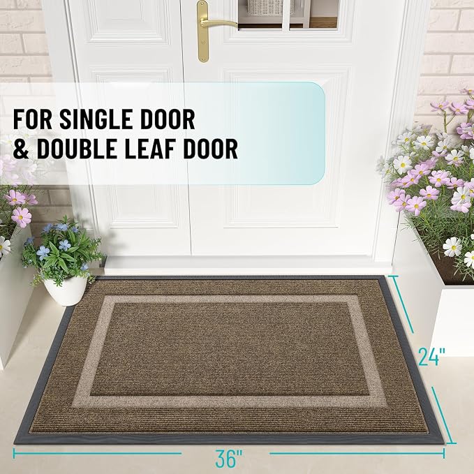OLANLY Front Door Mat Indoor Outdoor Entrance, Waterproof All-Season, - Image 2
