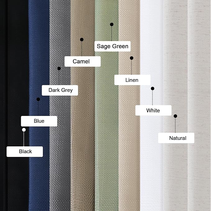 OWENIE Bob 1 PCS Blue Valances for Windows, Faux Linen Textured Kitchen Window - Image 8