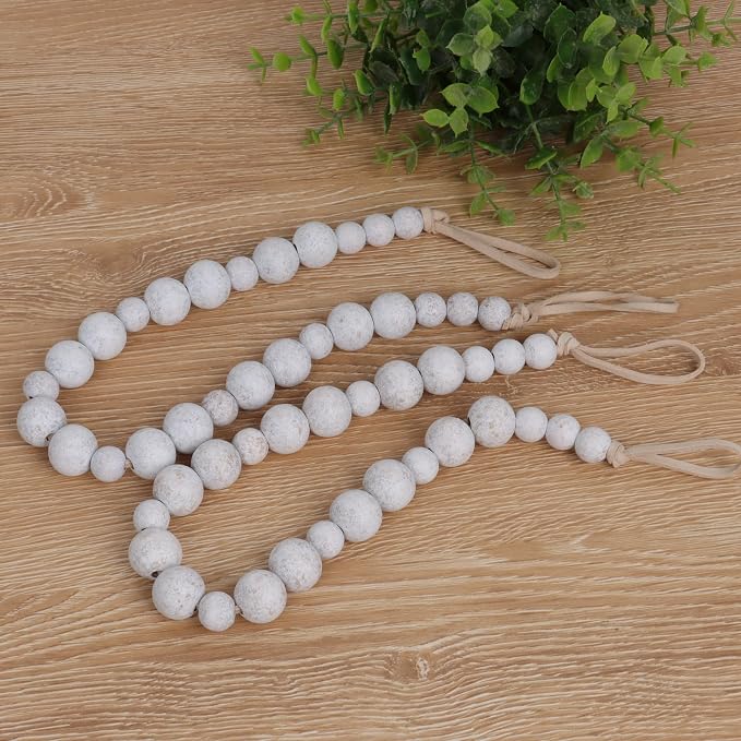 OCIOLI 2 Pieces Wood Bead Curtain Tieback Boho Curtain Tiebacks Curtain - Image 6