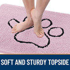 OLANLY Dog Door Mat for Muddy Paws 48x30, Paw Print Design, Absorbs Moisture - Image 4