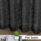 OWENIE Furman Black Sheer Curtains 72 inches Long 2 Panels Set, Light Filtering - Image 7