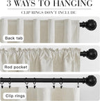 RYB HOME Natural Linen Blended Curtains - Image 7