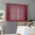 Chyhomenyc Short Sheer Curtains 45 Inches Length 2 Pieces, Light Filtering Soft - Image 2