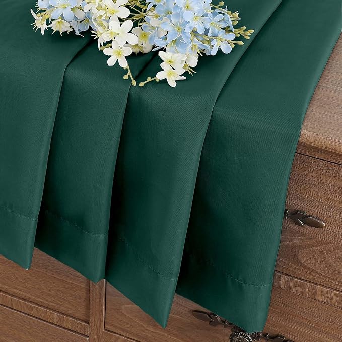 Green Valances for Windows 14 inch Length 2 Panels, Small Voile Sheer Curtains - Image 6