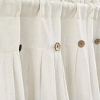 Lush Decor Linen Button Farmhouse Valance Curtians 84"W x 18"L Off White - Image 3