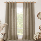 LAMIT Taupe Linen Curtains 90 Inch Length by LAMIT