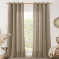 LAMIT Taupe Linen Curtains 95 Inch Length 2 Panels by LAMIT