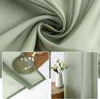 MIULEE 2 Panels Sage Green Sheer Curtains 84 inches Long Window Curtains Rod - Image 3