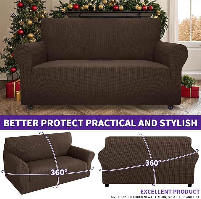 ZNSAYOTX Super Stretch Couch Cover Love Seat Sofa Covers - Image 2