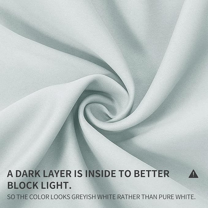 Joydeco White Curtains 108 Inches Long 1 Panel, Thermal Insulated Long - Image 2
