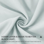 Joydeco White Curtains 108 Inches Long 1 Panel, Thermal Insulated Long - Image 2