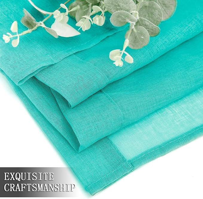 Tollpiz Sheer Curtains Bedroom Linen Textured Curtain Sheers Light Filtering - Image 7