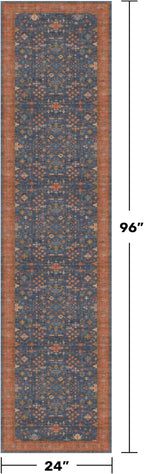 Navy Blue 2x8 Long Runner for Kitchen, 8ft Runner Rugs for Entryway, Washable - Image 2