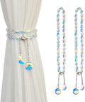PEDOBO Magnetic Curtain Tiebacks, 2 Pack Crystal Beaded Sun & Moon Pendants by PEDOBO