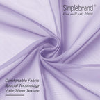 Simplebrand Lavender Sheer Curtains 72 Inches Long 2 Panels - Image 5
