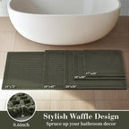 RESARE Waffle Bathroom Runner Rugs, Super Absorbent Bath Mat Non Slip Washable - Image 5