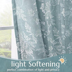 jinchan Linen Floral Curtains for Living Room, 84 Inch Length Curtains - Image 5