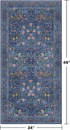 Dark Blue Washable 2x4 Entry Rug - Image 2