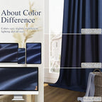 Guken Navy Blue 100% Blackout Curtains 72 Inch Length 2 Panels Set - Image 7