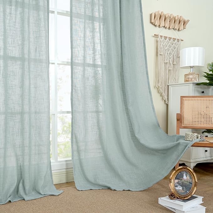LAMIT Short Linen Curtains 30 Inch Length - Image 9