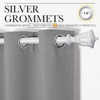 NICETOWN Silver Grey Blackout Curtain Panels - Image 3