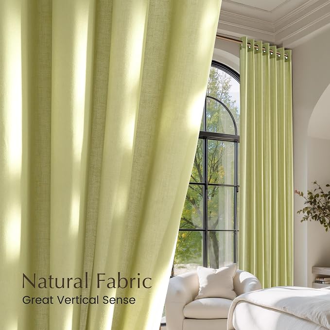 NICETOWN Fresh Green Linen Curtains - Image 5