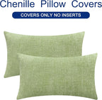 CaliTime Throw Pillow Covers Decorative 12 X 20 Inches Pack of 2 Cozy Chenille - Image 6