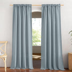 NICETOWN Linen Blend Mist Blue Curtains - Image 3