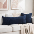 Fancy Homi 2 Packs Navy Blue Decorative Throw Pillow Covers 20x20 Inch - Image 6