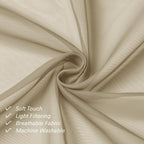 Lecloud Taupe Sheer Curtains 84 Inches Long 2 Panels, Light Filtering Solid - Image 7