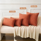 MIULEE Pack of 2 Couch Throw Pillow Covers 18x18 Inch Soft Burnt Orange - Image 4
