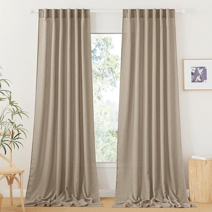 RYB HOME Extra Long Linen Curtains by RYBHOME