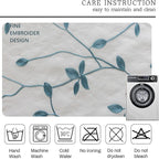 AmHoo 2 Panels Embroidered Leaf Pattern Semi Sheer Curtains Foliage Floral - Image 6